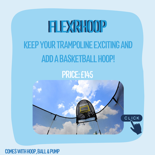 Basketball hoop for trampoline